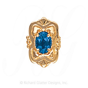 GS459 S - 14 Karat Gold Sapphire Slide 